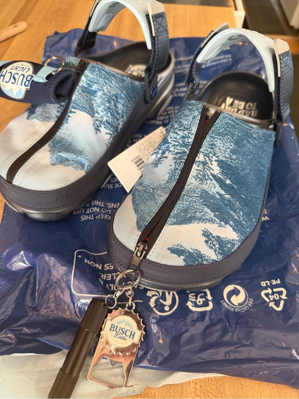 Busch Light Crocs with Attachments